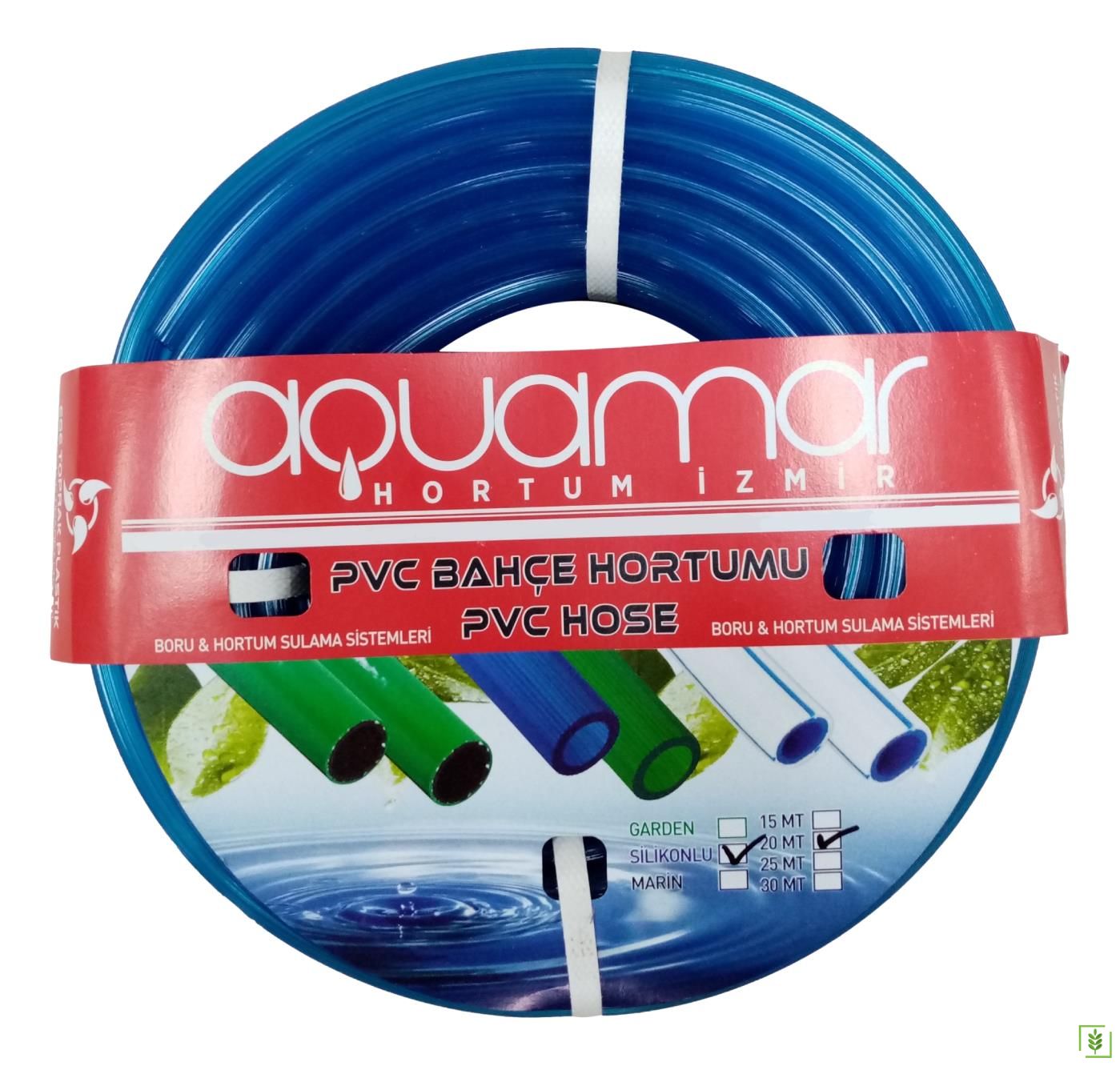 Aquamar Süper Silikonlu Şeffaf Hortum 1/2 25 mt Mavi