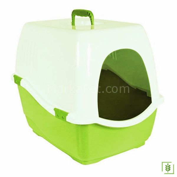 Trixie kapalı kedi tuvaleti 40*42*50 cm Yeşil-Krem